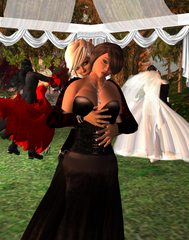 Becca & Suzy at a wedding